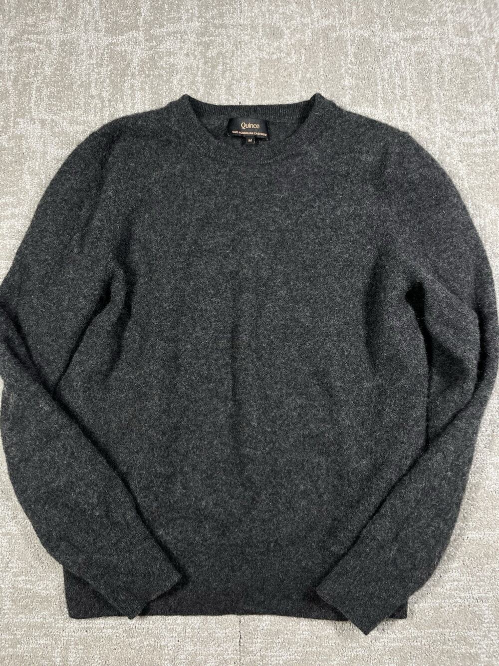 Quince 100% Mongolian Cashmere Gray Crew neck Sweater Women Size M